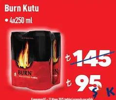 BURN KUTU ENERJİ İÇECEĞİ 4X250 ML